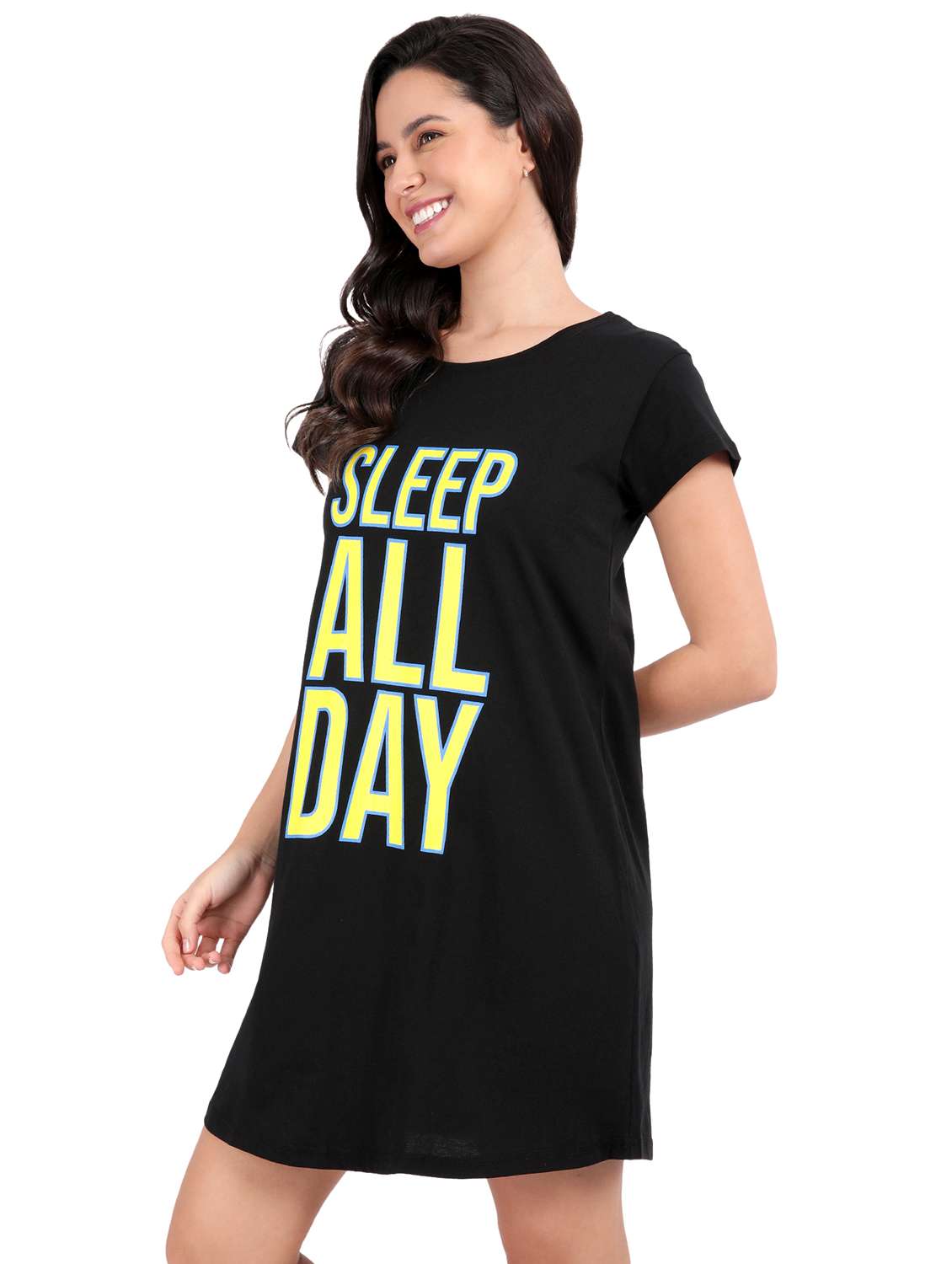 women printed short sleeves sleepshirt - 21641029 -  Standard Image - 2
