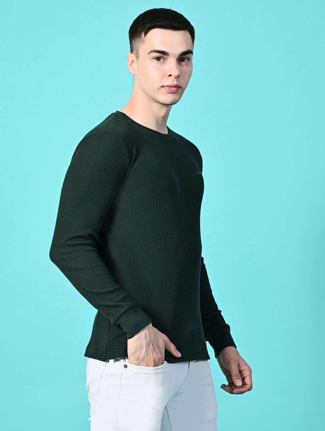 men solid long sleeve slim fit t-shirt - 21641054 -  Standard Image - 2