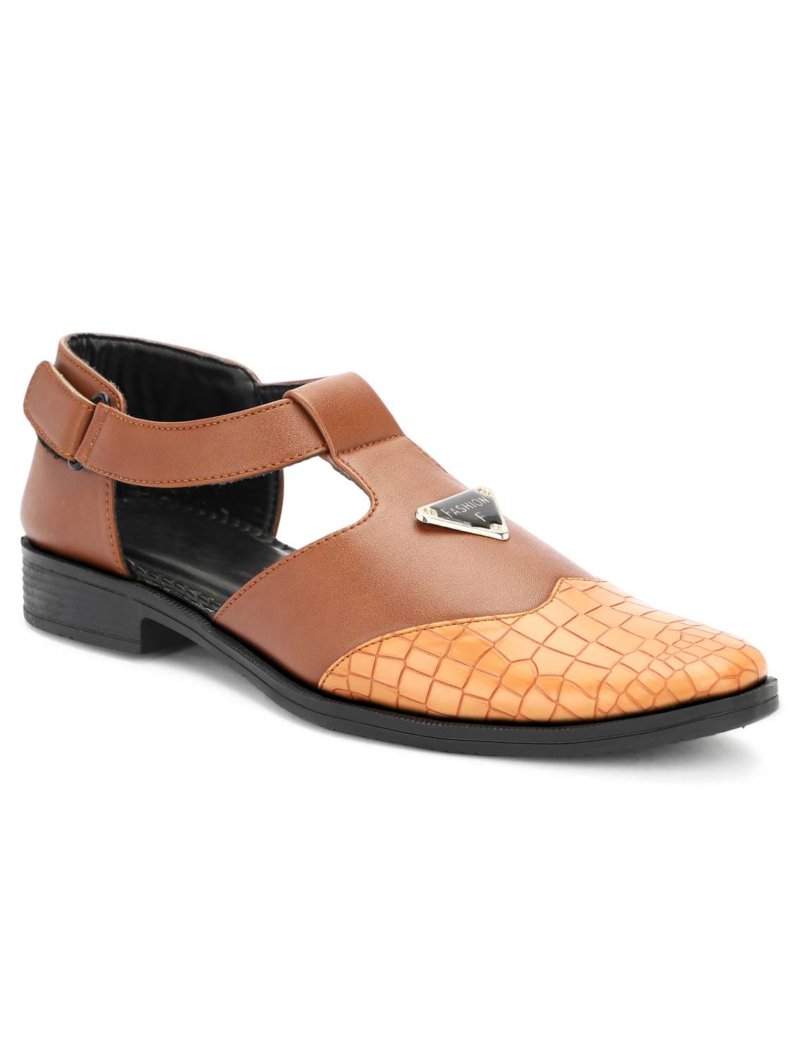 men tan back strap sandal - 21641099 -  Standard Image - 2