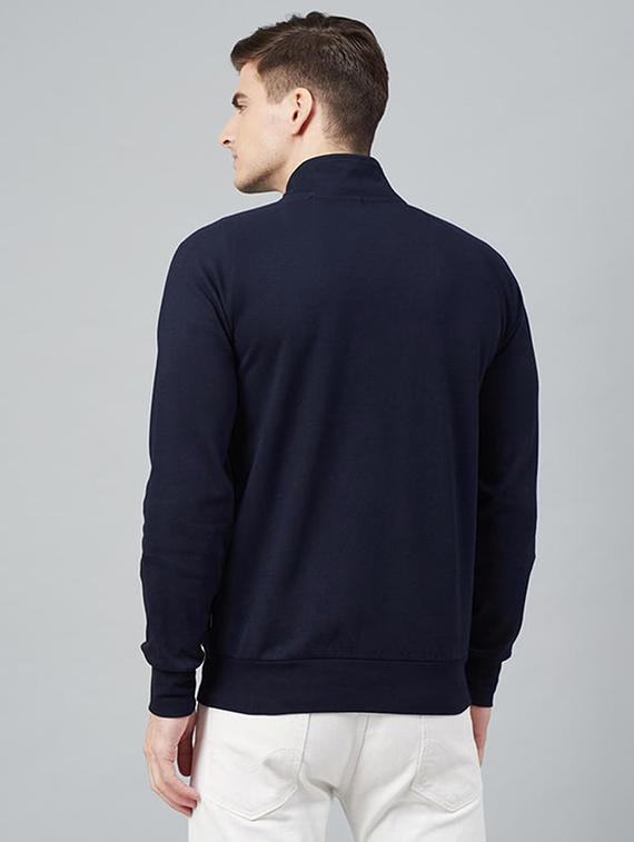 men solid long sleeve stand collar jacket - 21641173 - Standard Image - 2