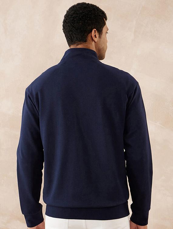 men solid long sleeve stand collar jacket - 21641175 - Standard Image - 2