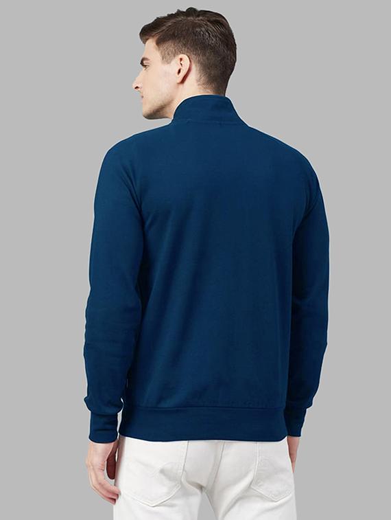 men solid long sleeve stand collar jacket - 21641178 - Standard Image - 2