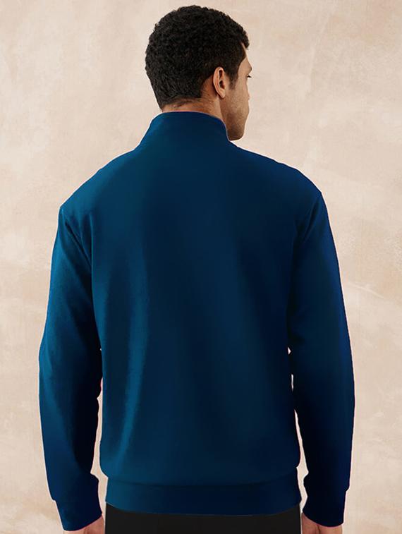 men solid long sleeve stand collar jacket - 21641180 - Standard Image - 2