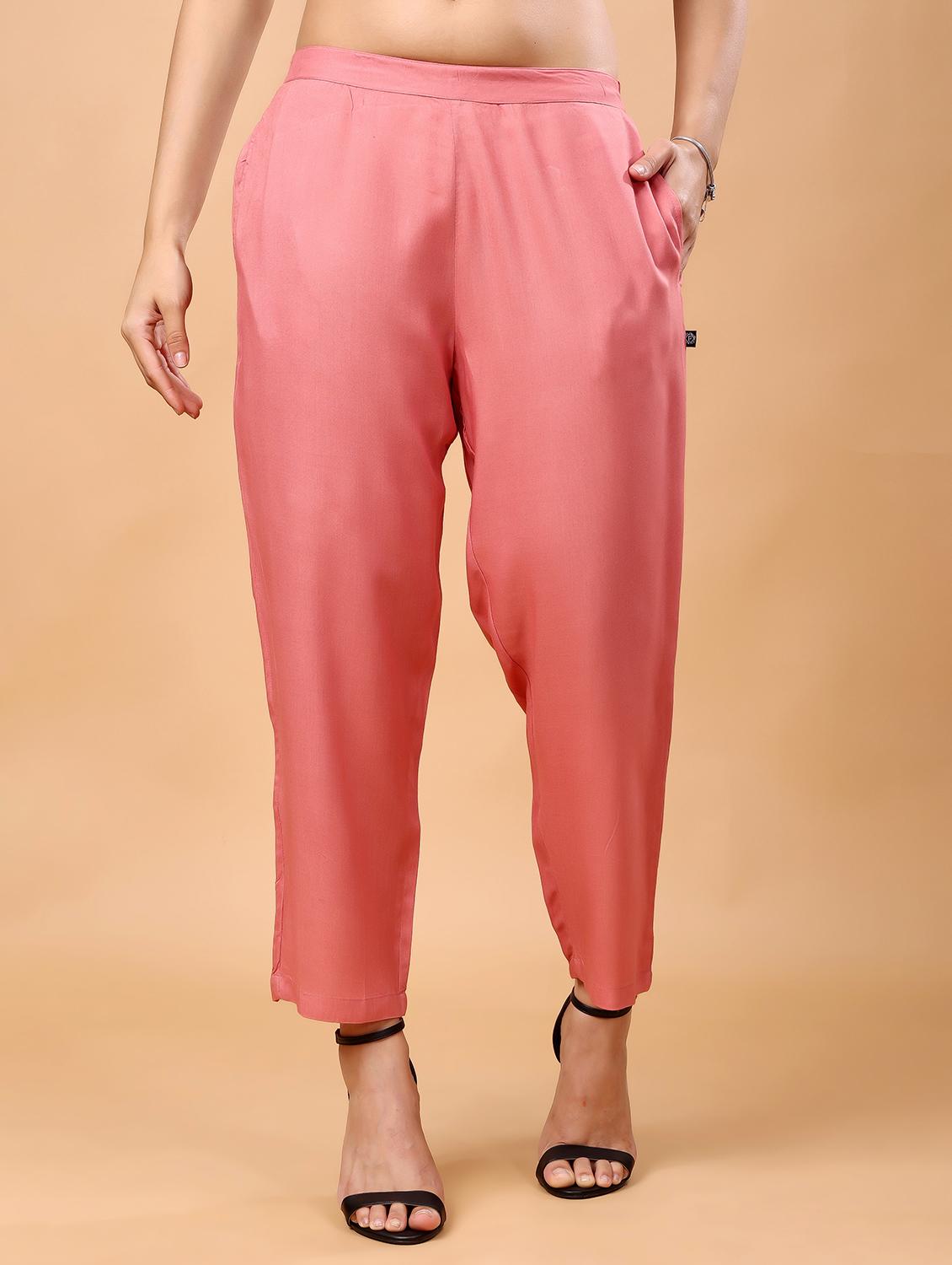 women solid flat front peg trousers - 21641202 - Zoom Image - 0