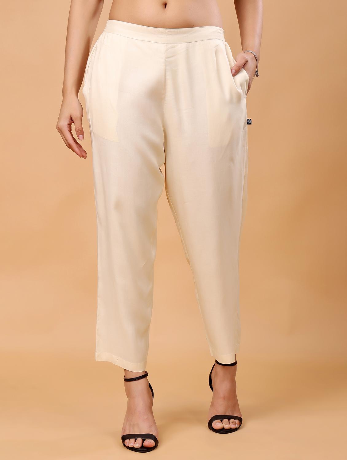 women solid flat front peg trousers - 21641204 - Zoom Image - 0
