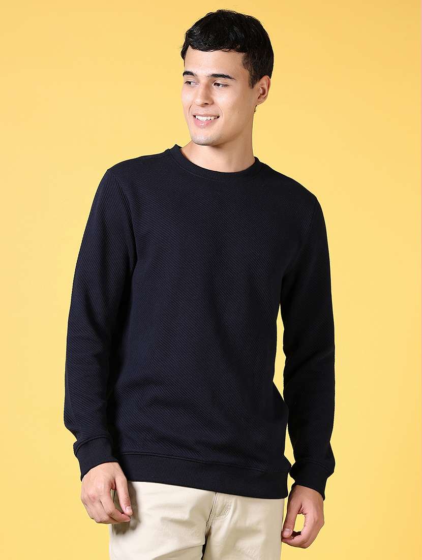 men solid long sleeve sweatshirt
