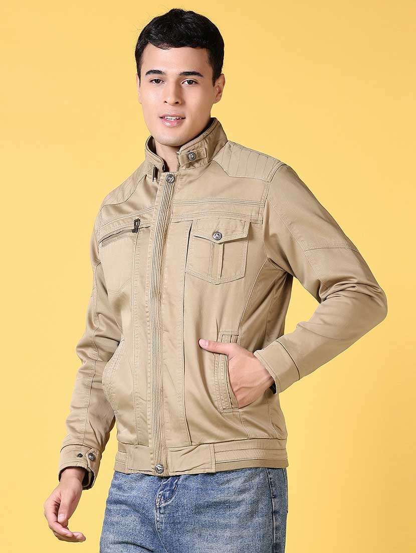 brown cotton casual jacket - 21641396 -  Standard Image - 2