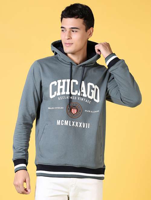 men front print long sleeve hooded sweatshirt - 21641411 -  Standard Image - 0