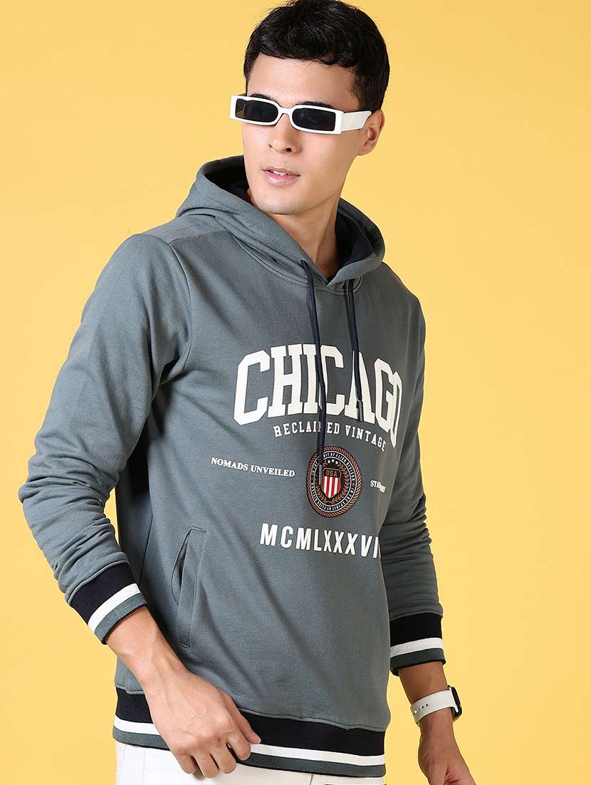 men front print long sleeve hooded sweatshirt - 21641411 -  Standard Image - 2