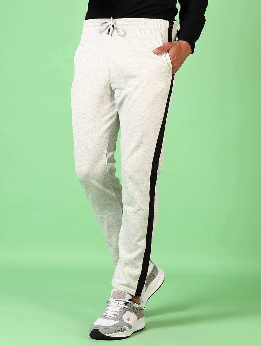 men mid rise side taped ankle length track pant - 21641427 -  Standard Image - 2