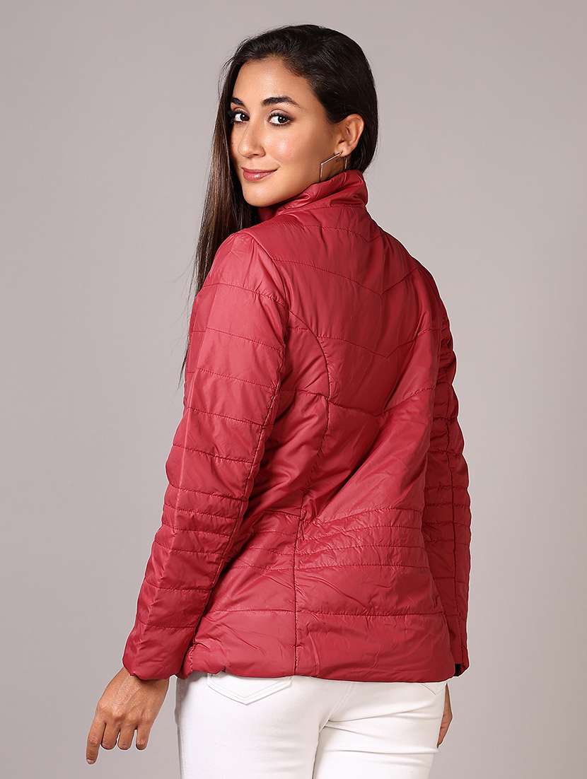 women long sleeves solid puffer jacket - 21641430 -  Standard Image - 2