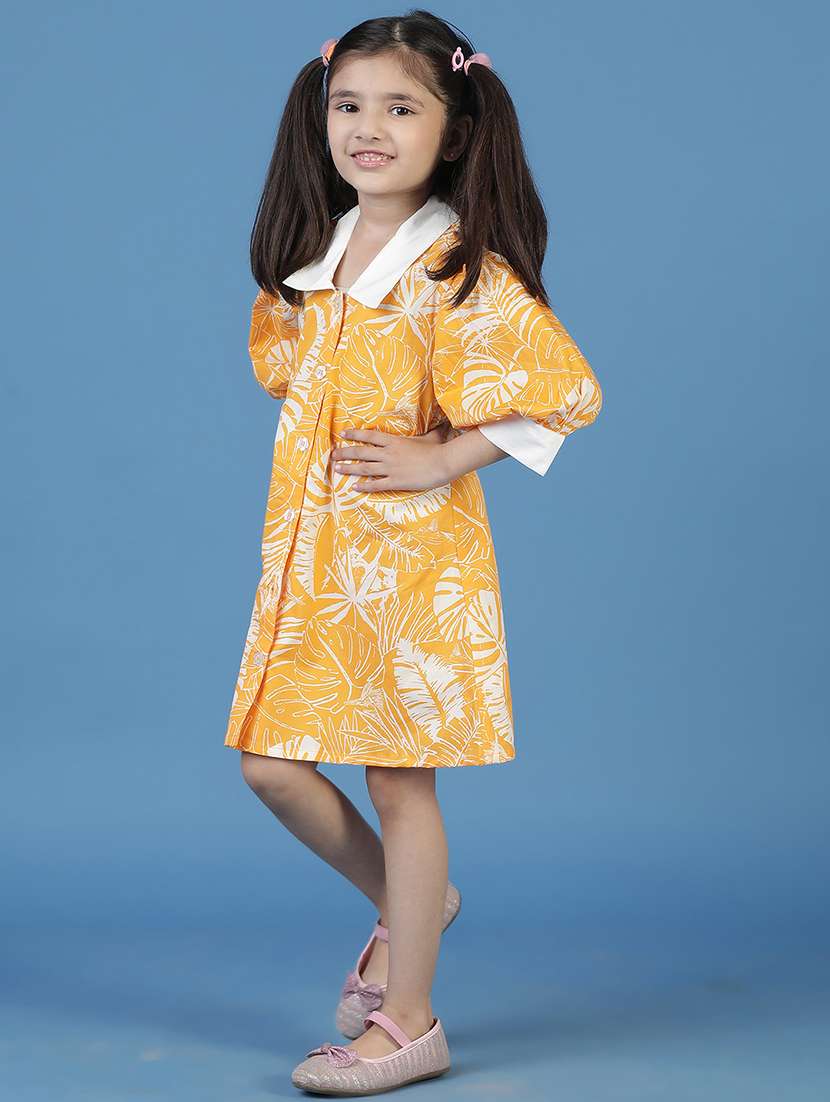 girls yellow printed a-line dress - 21641960 -  Standard Image - 2