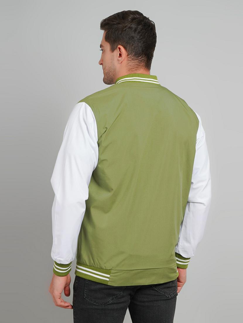 men color block long sleeve varsity jacket - 21642270 - Standard Image - 2