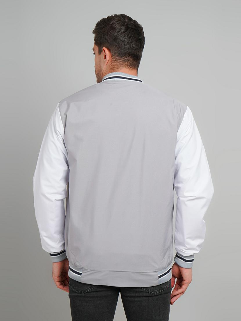 men color block long sleeve varsity jacket - 21642271 - Standard Image - 2