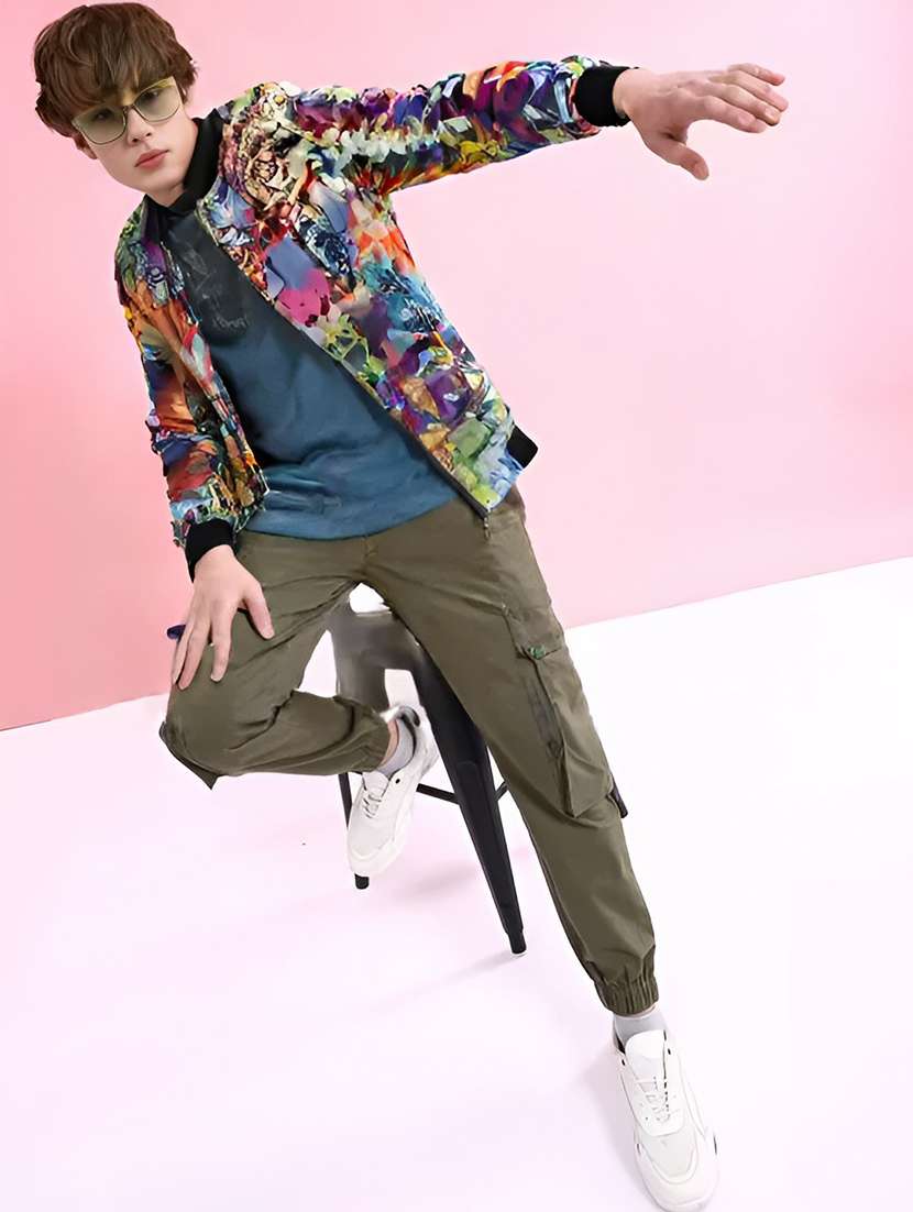 men printed long sleeve casual jacket - 21642322 -  Standard Image - 2