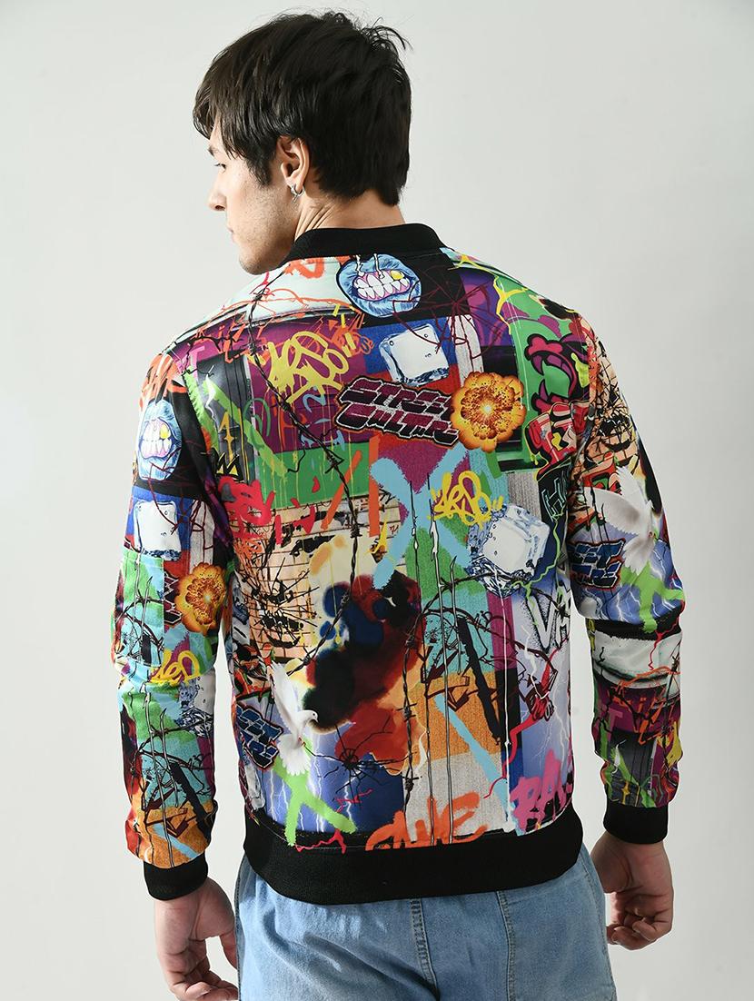 men printed long sleeve casual jacket - 21642323 - Standard Image - 2