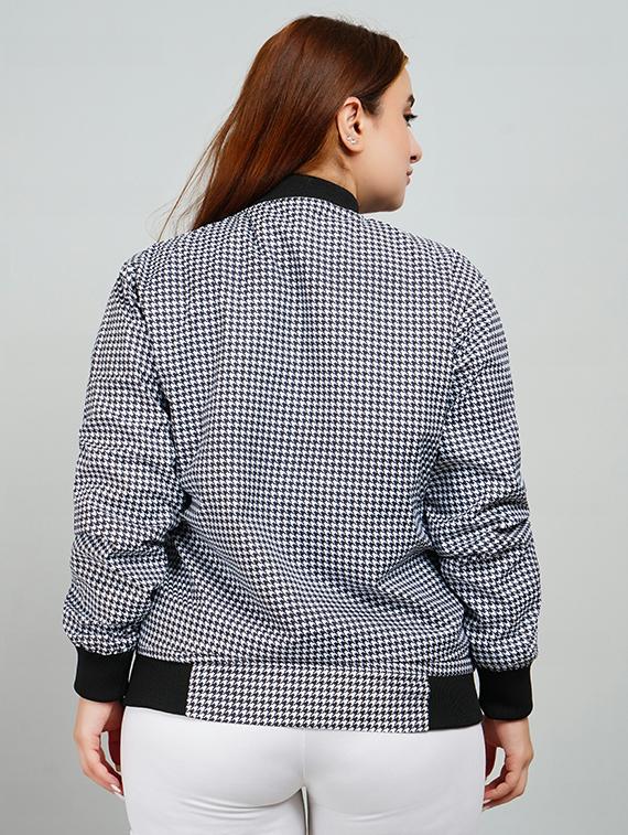 women houndstooth long sleeve regular jacket - 21642328 - Standard Image - 2