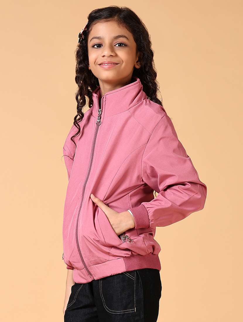 girls solid long sleeve bomber jacket - 21642566 -  Standard Image - 2