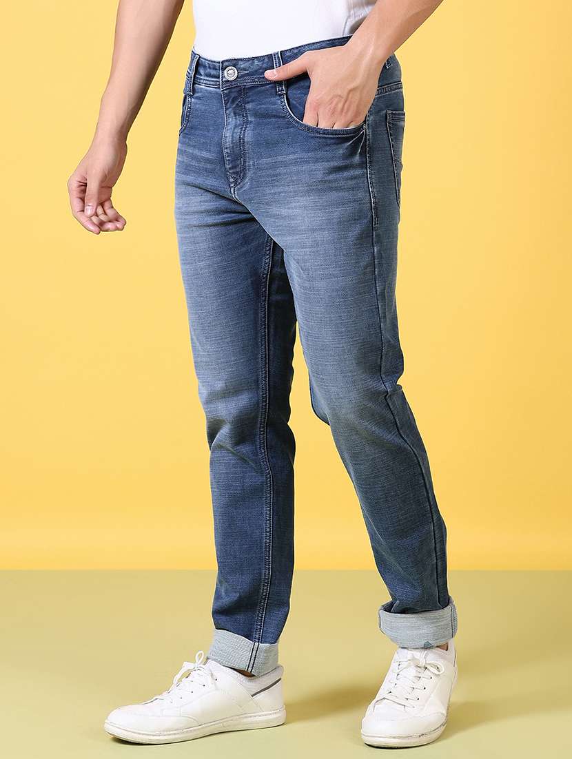men washed mid rise denim jeans - 21642616 -  Standard Image - 2