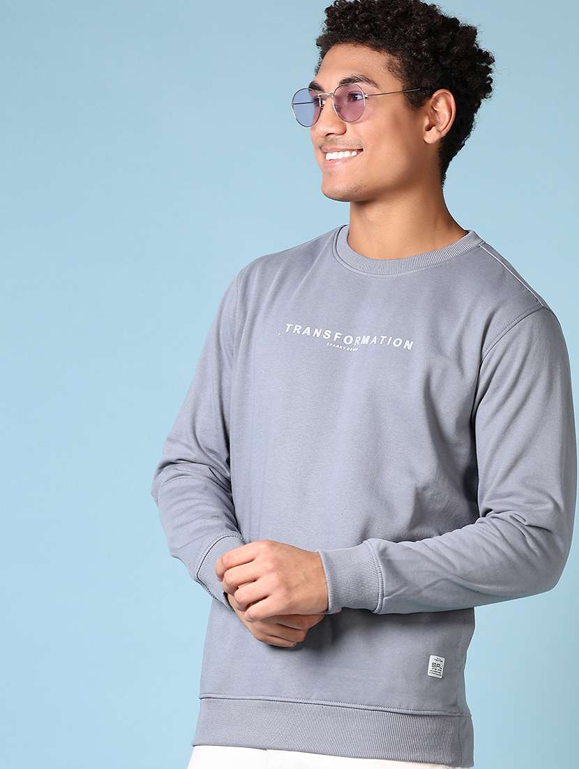men long sleeves chest print sweatshirt - 21642637 -  Standard Image - 2