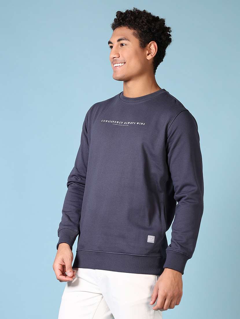 men long sleeves chest print sweatshirt - 21642639 -  Standard Image - 2