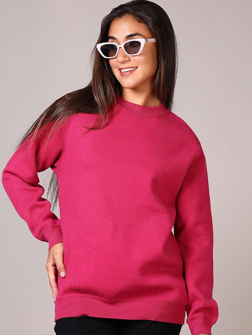 women solid long sleeve pullover - 21642659 -  Standard Image - 2