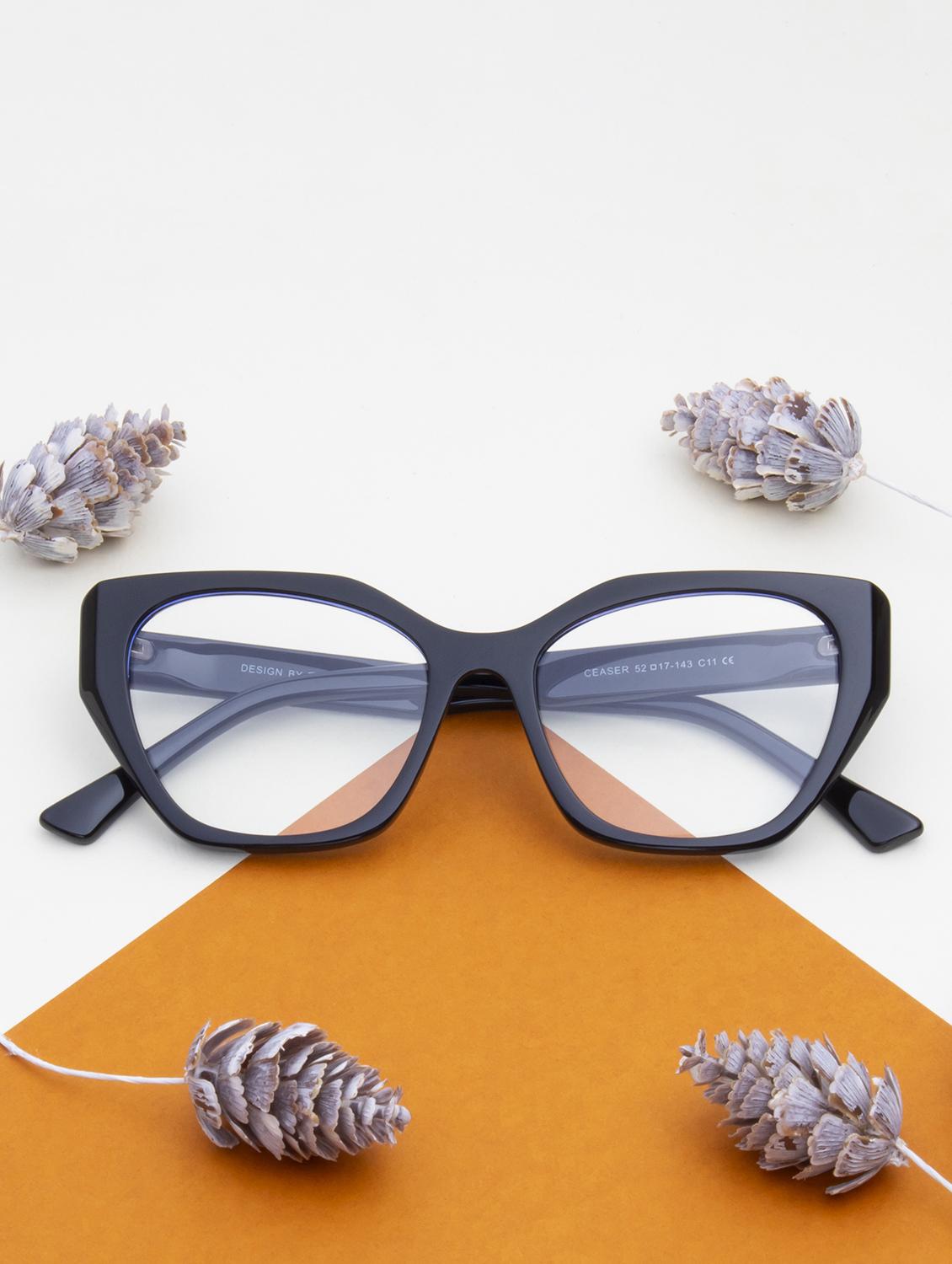 ted smith cat-eye black acetate spectacles frame for womens - 21642706 -  Zoom Image - 0