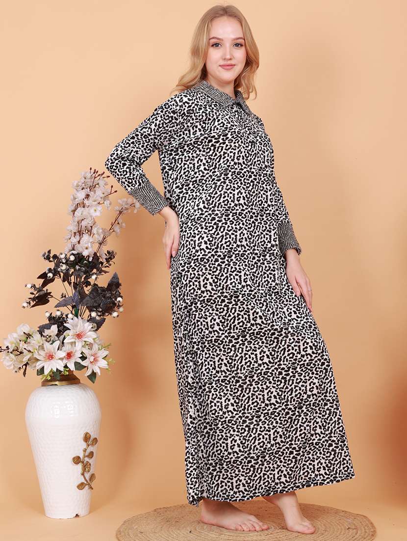 women printed long sleeves nighty - 21643081 -  Standard Image - 2