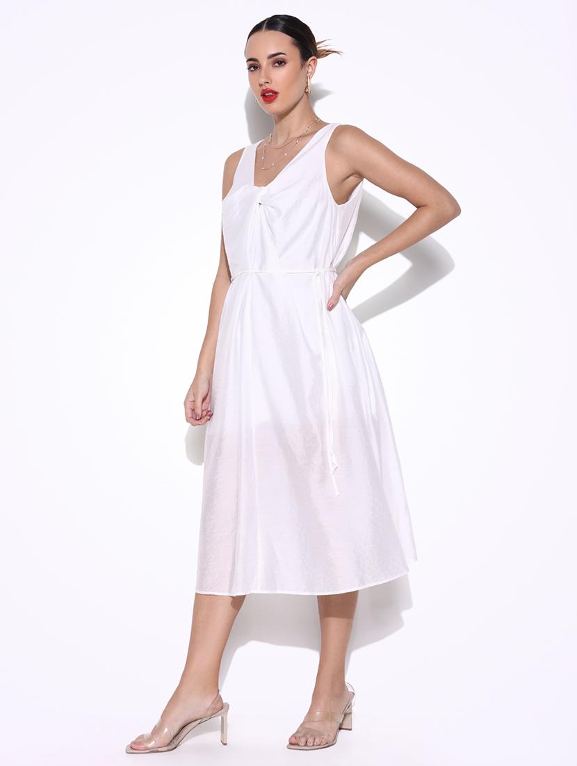 women solid sleeveless a-line dress - 21643125 - Standard Image - 2