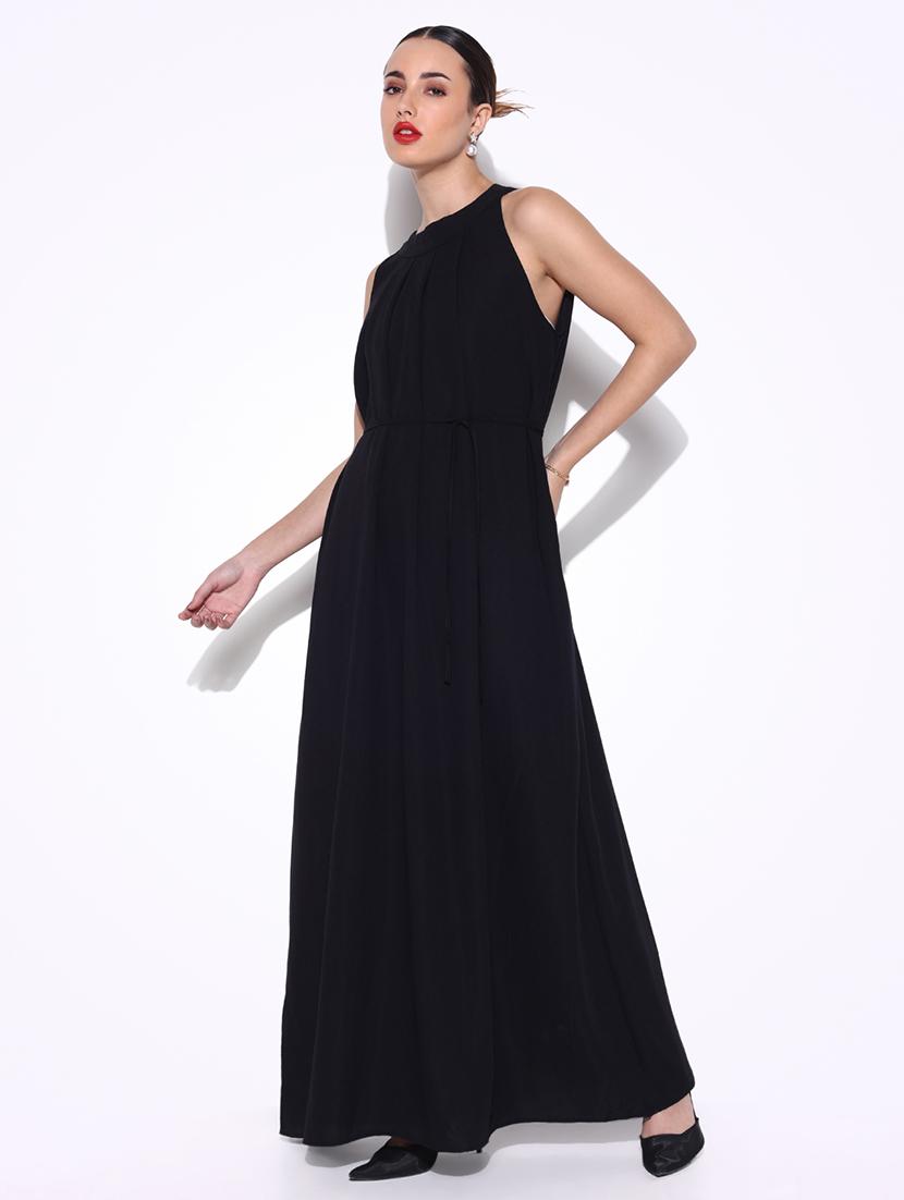 women solid halter neck a-line dress - 21643131 - Standard Image - 2
