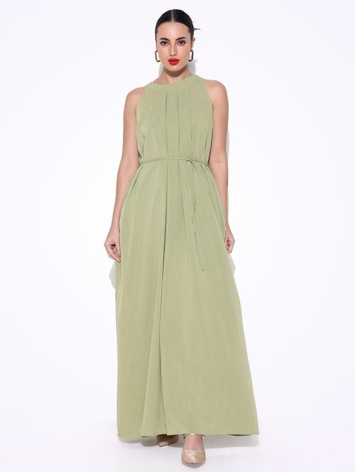 women solid halter neck a-line dress - 21643132 - Standard Image - 0