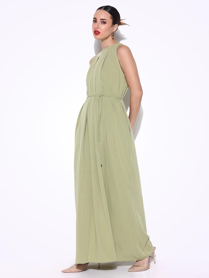 women solid halter neck a-line dress - 21643132 - Standard Image - 2