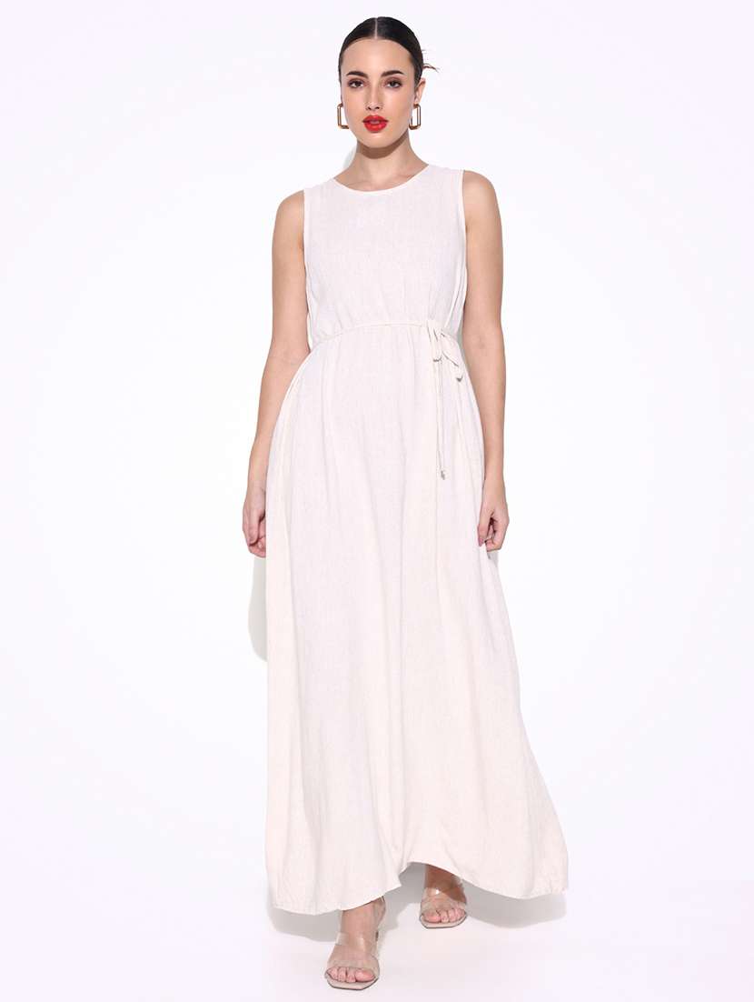 women solid sleeveless a-line dress - 21643141 - Zoom Image - 0