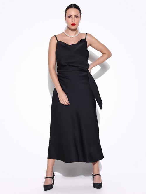 women solid cowl neck a-line dress - 21643145 -  Standard Image - 0