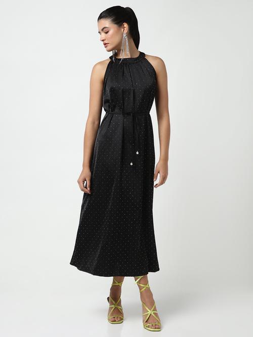 women polka doted halter neck a-line dress - 21643157 - Standard Image - 0