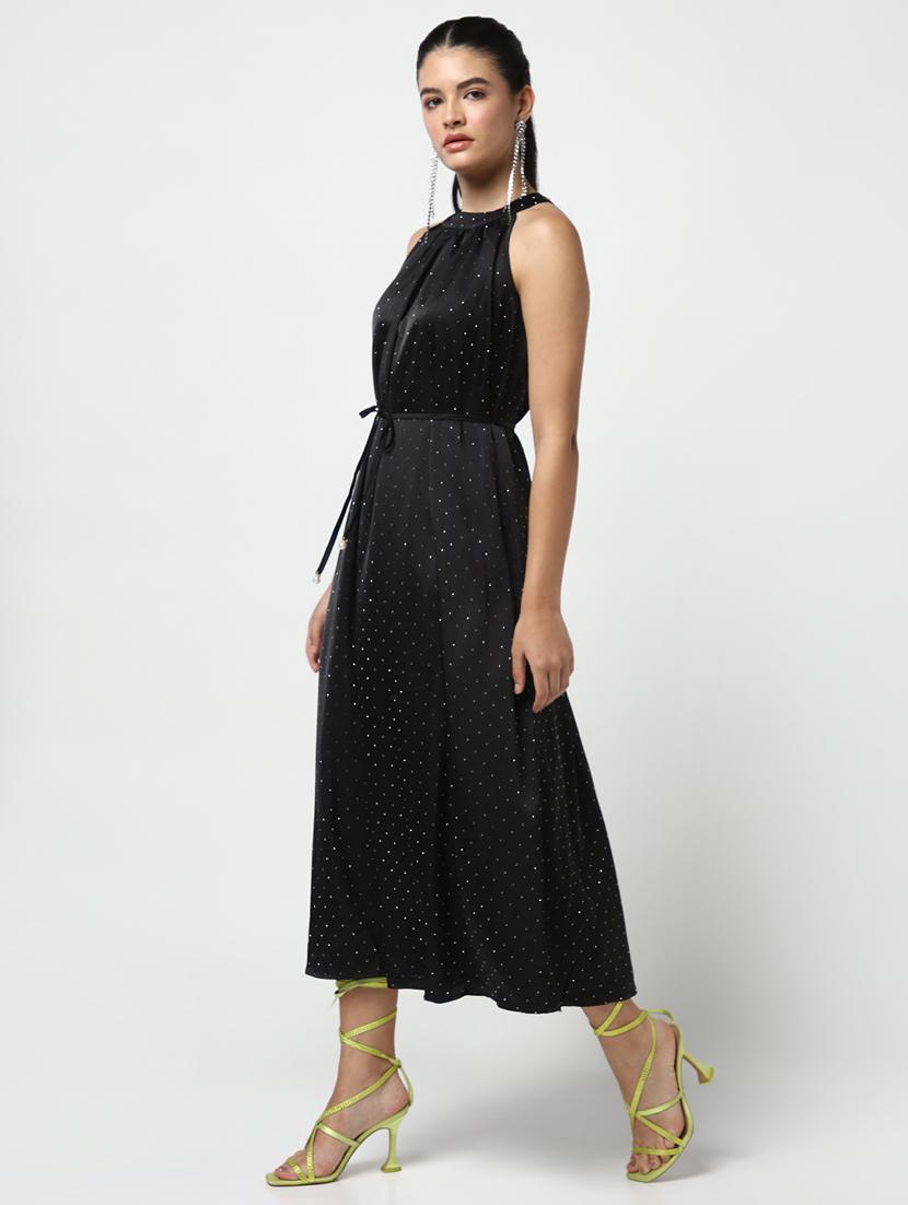 women polka doted halter neck a-line dress - 21643157 - Standard Image - 2