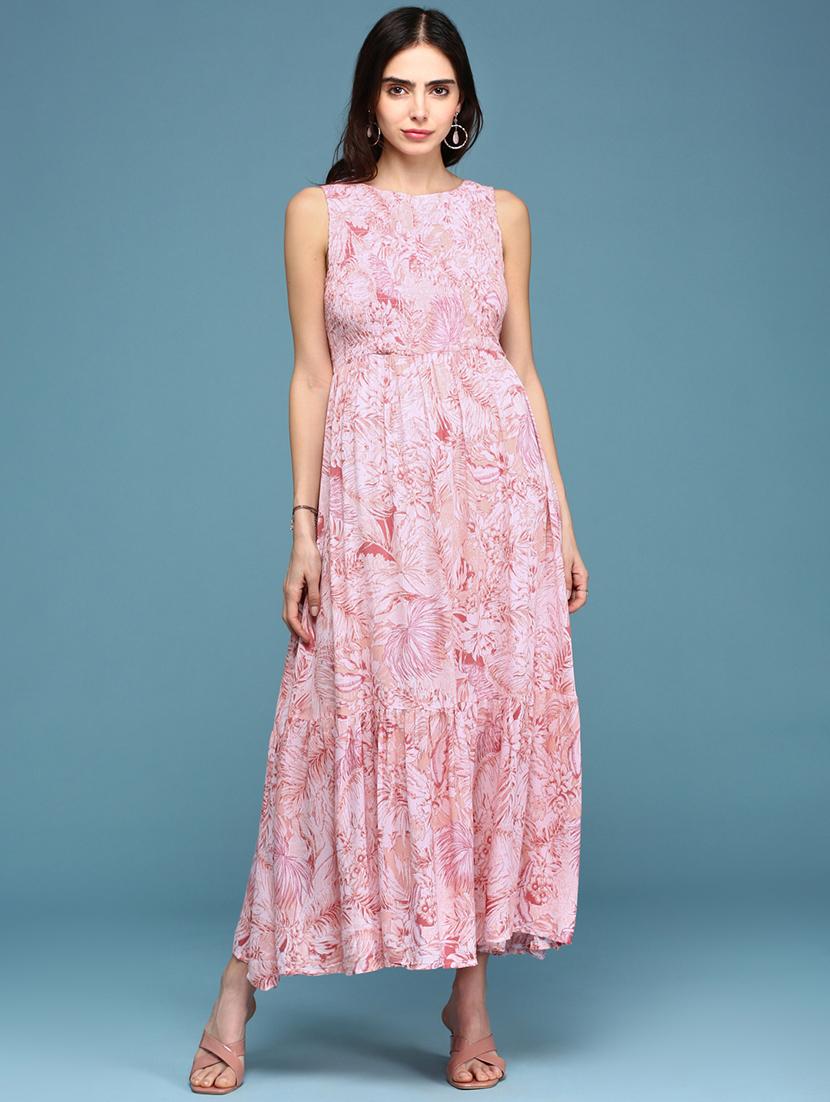 women printed sleeveless tiered dress - 21643161 - Zoom Image - 0