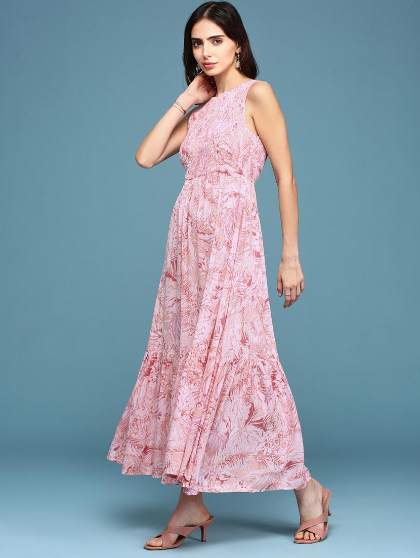 women printed sleeveless tiered dress - 21643161 - Standard Image - 2