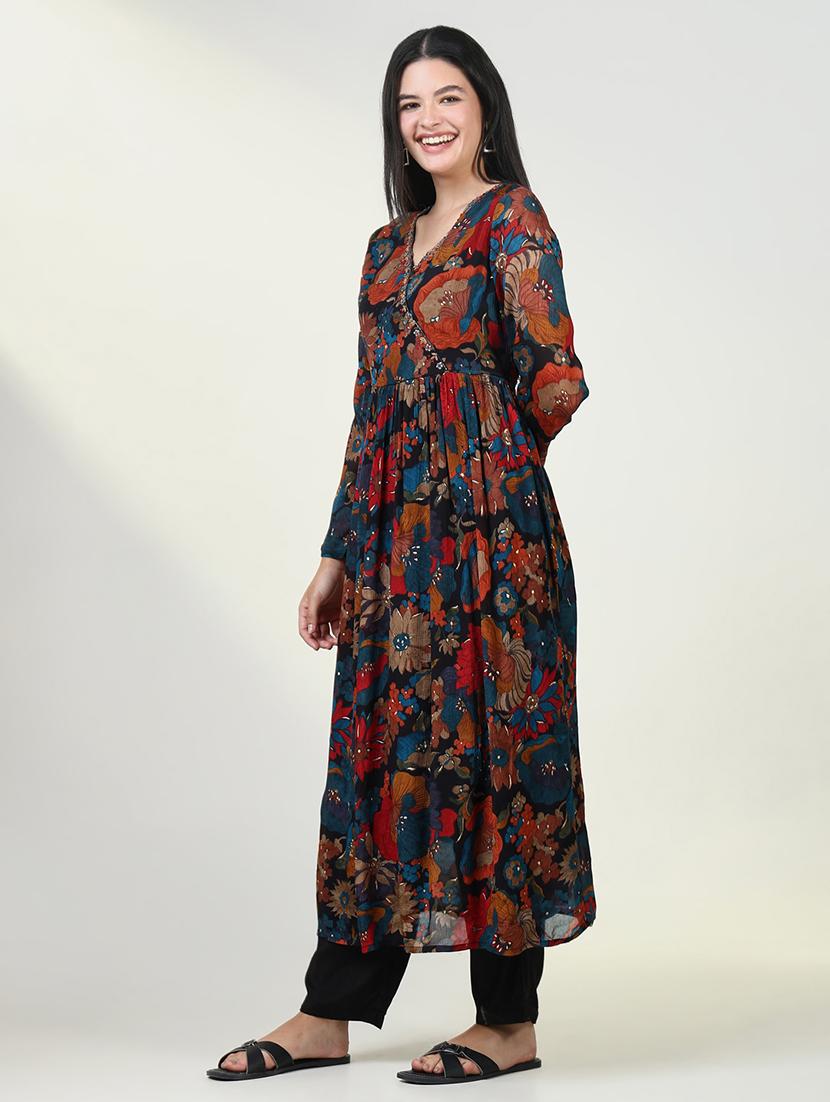 women three quarter sleeve kurta pant with dupatta set - 21643208 - Standard Image - 2