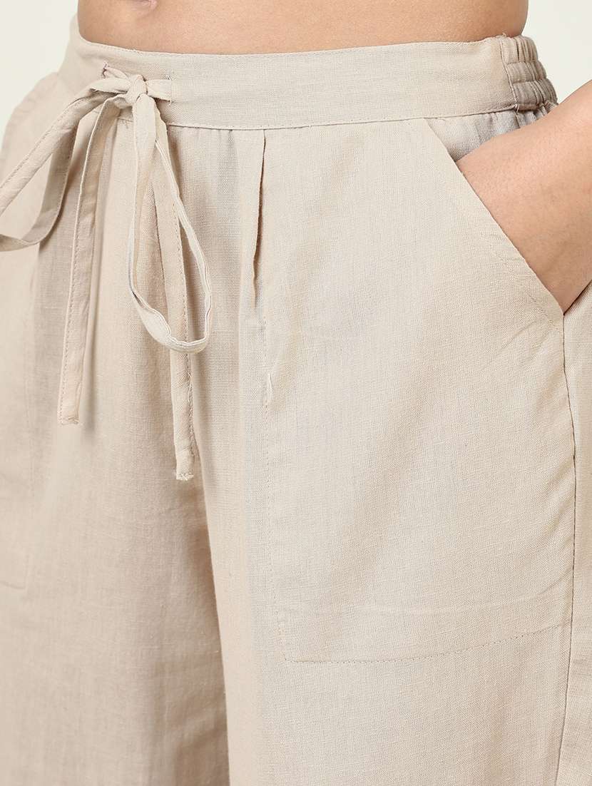 women beige printed kurta pant set - 21643222 -  Standard Image - 7