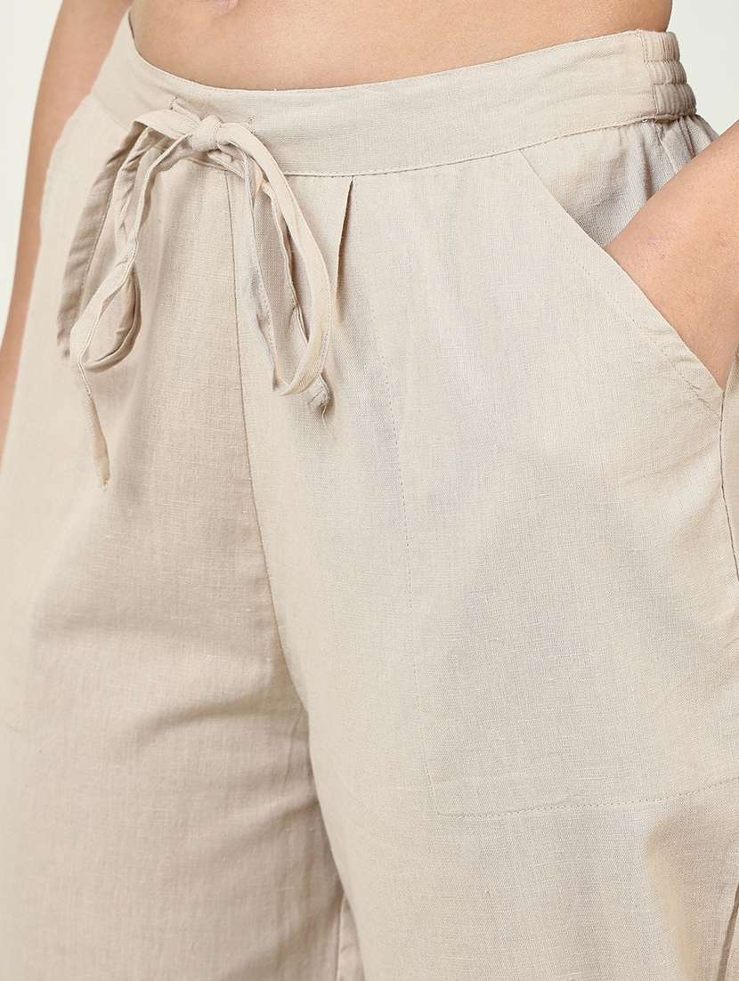 women beige floral printed kurta pant set - 21643252 -  Standard Image - 7