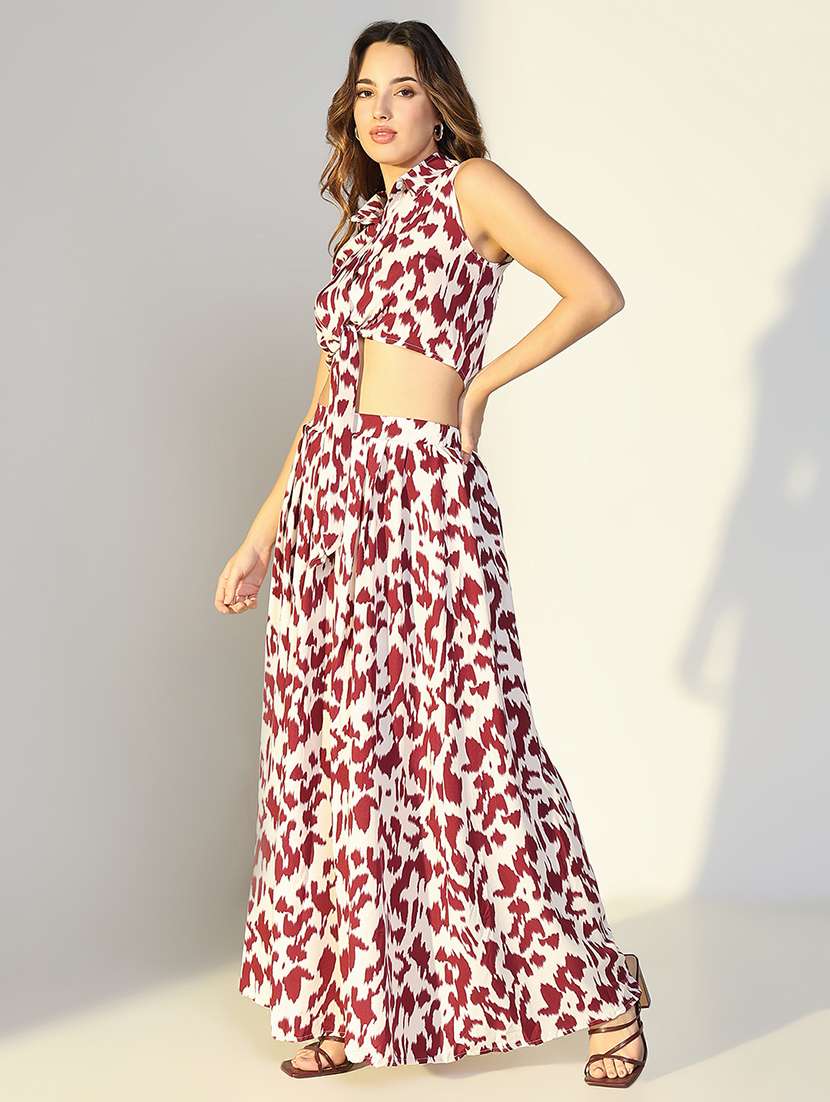 women printed top and skirt co-ord set - 21643261 -  Standard Image - 2