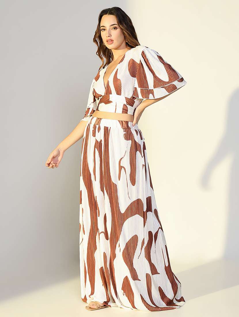 women printed top and skirt co-ord set - 21643271 -  Standard Image - 2