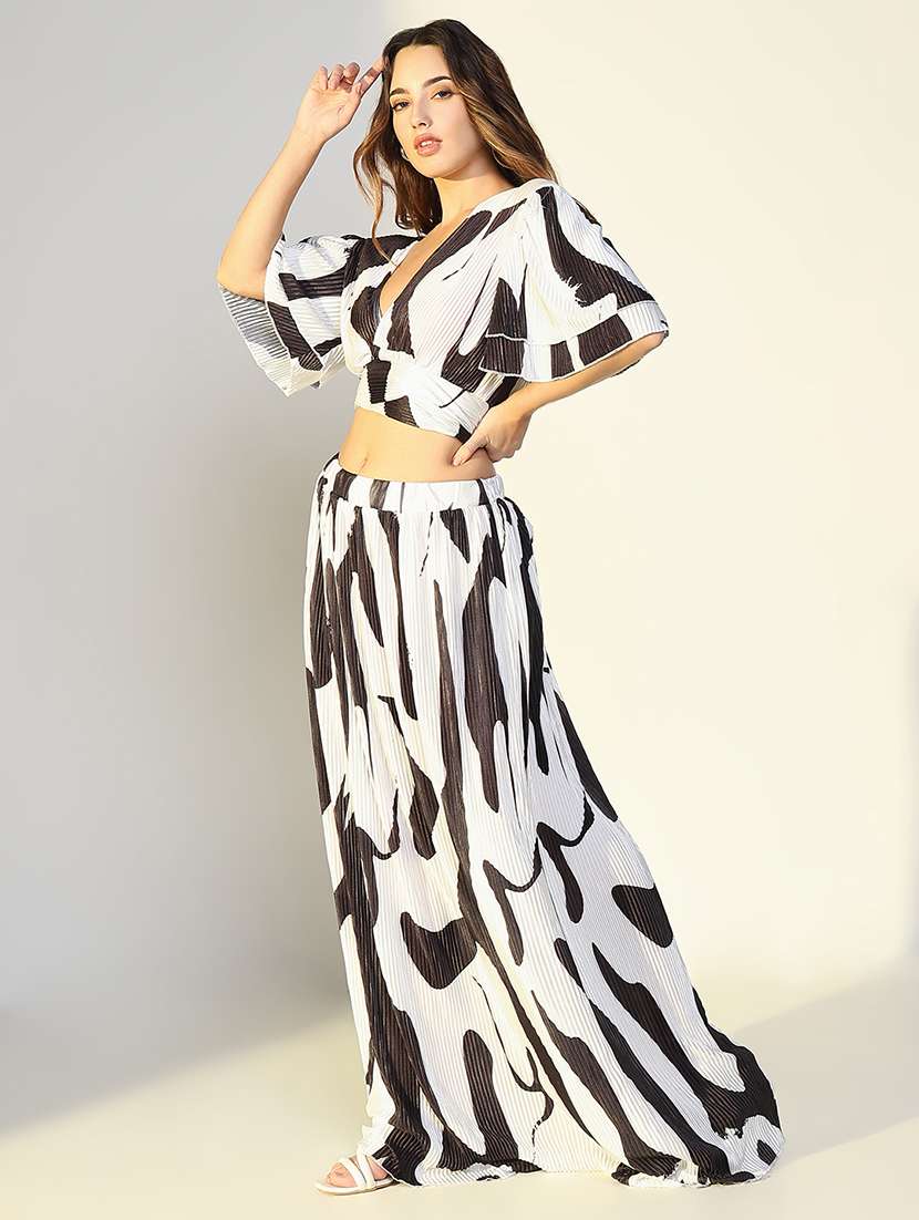 women printed top and skirt co-ord set - 21643272 -  Standard Image - 2