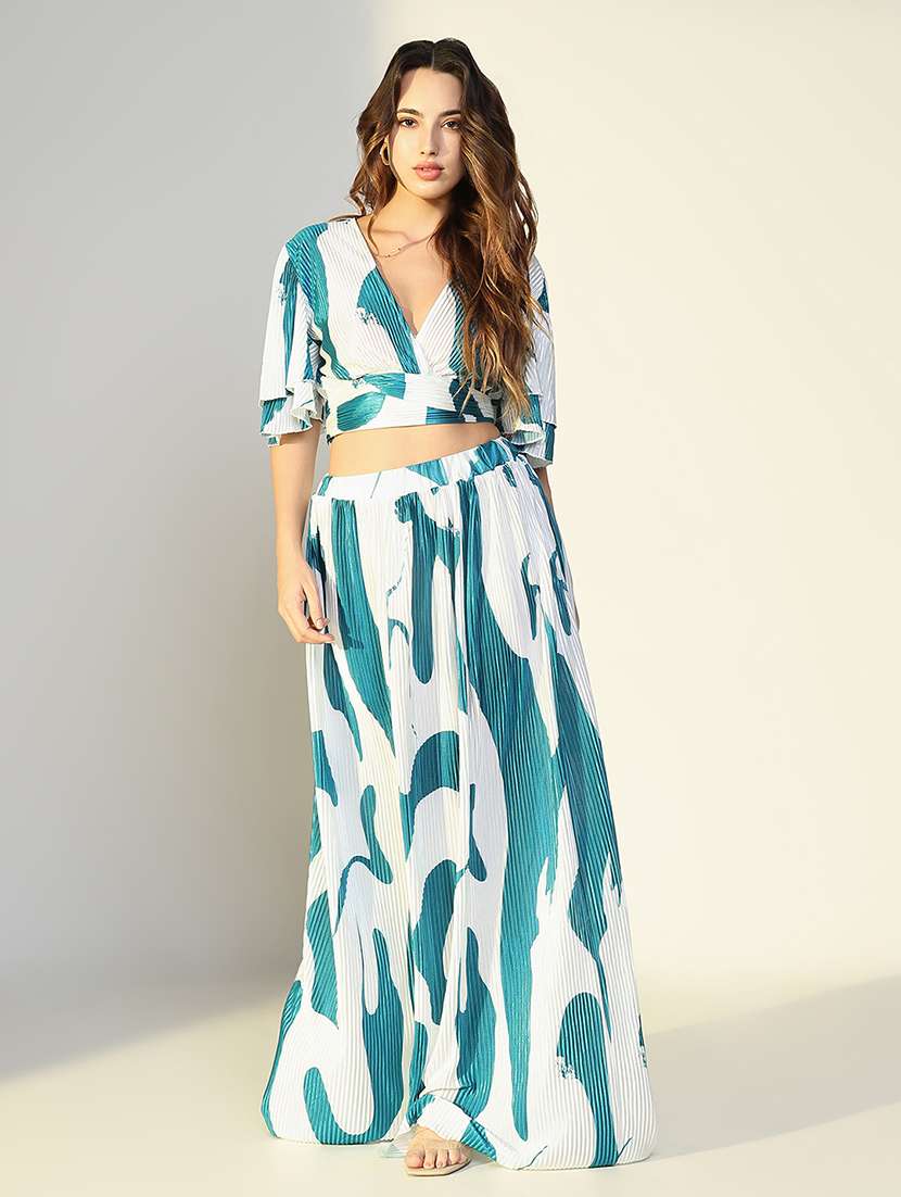 women printed top and skirt co-ord set