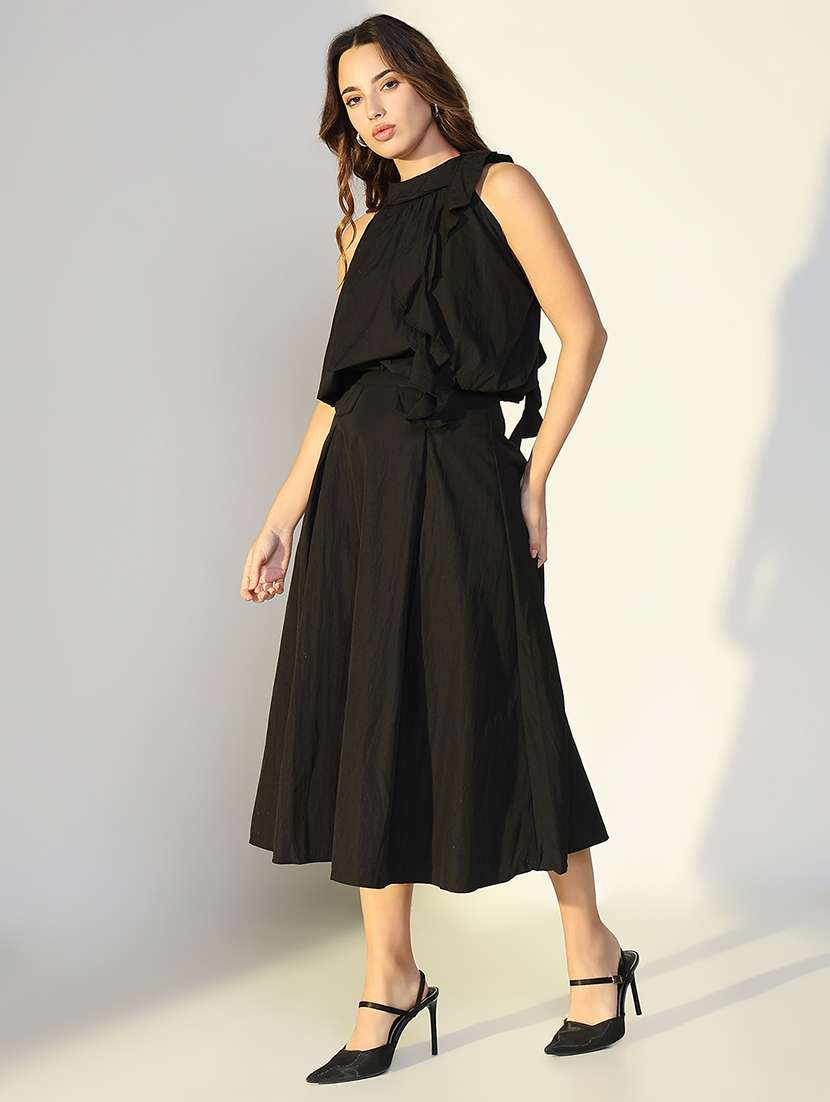 women solid top and skirt co-ord set - 21643275 -  Standard Image - 2