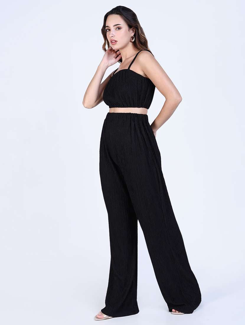 women solid top and trouser co-ord set - 21643292 -  Standard Image - 2