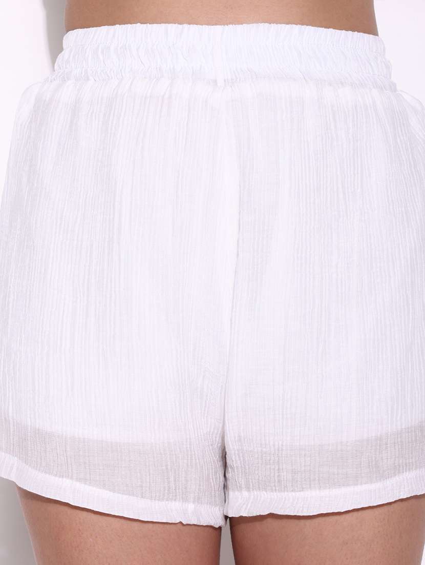 women solid top and shorts with shirt set - 21643294 -  Standard Image - 7