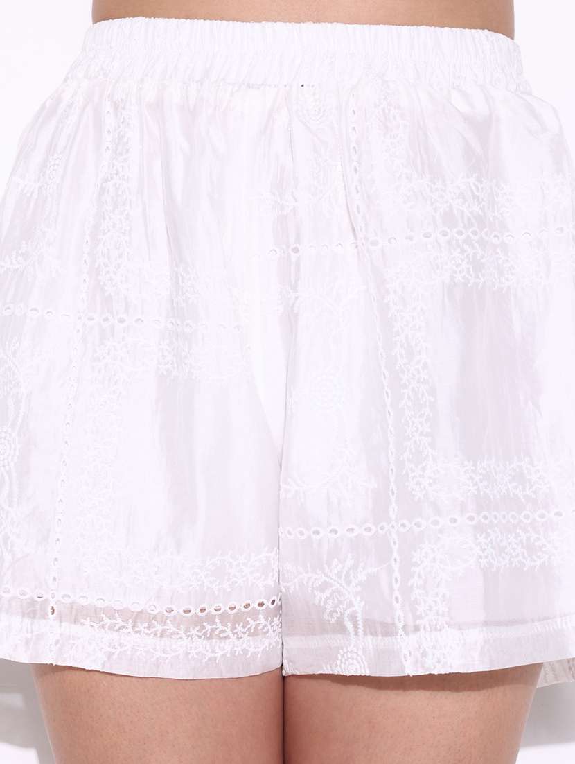 women lace detailed top and shorts with shirt set - 21643297 -  Standard Image - 7