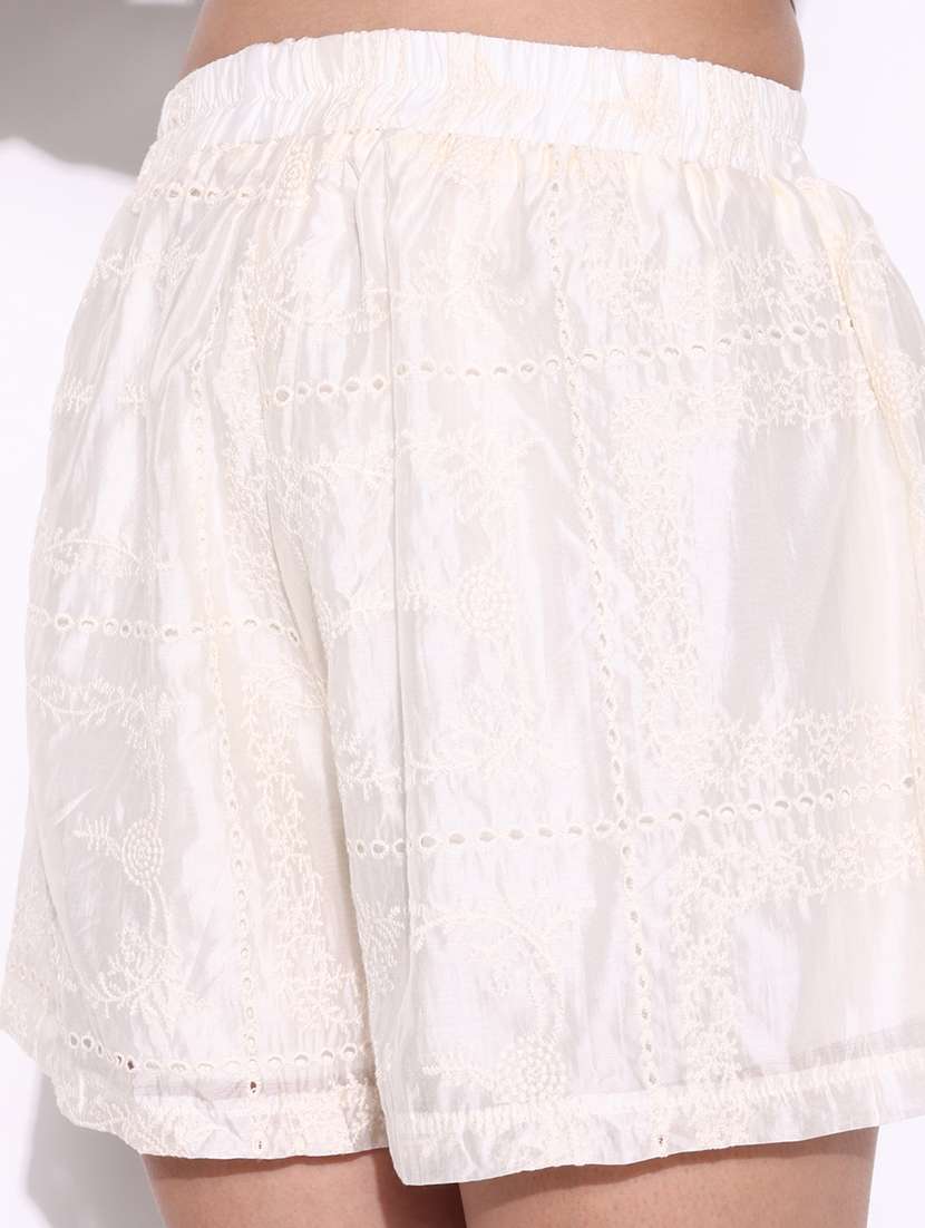 women lace deatiled top and shorts co-ord set - 21643298 -  Standard Image - 7